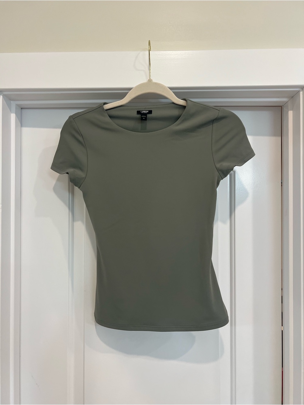 Express Olive Green Short Sleeve Crewneck Tee